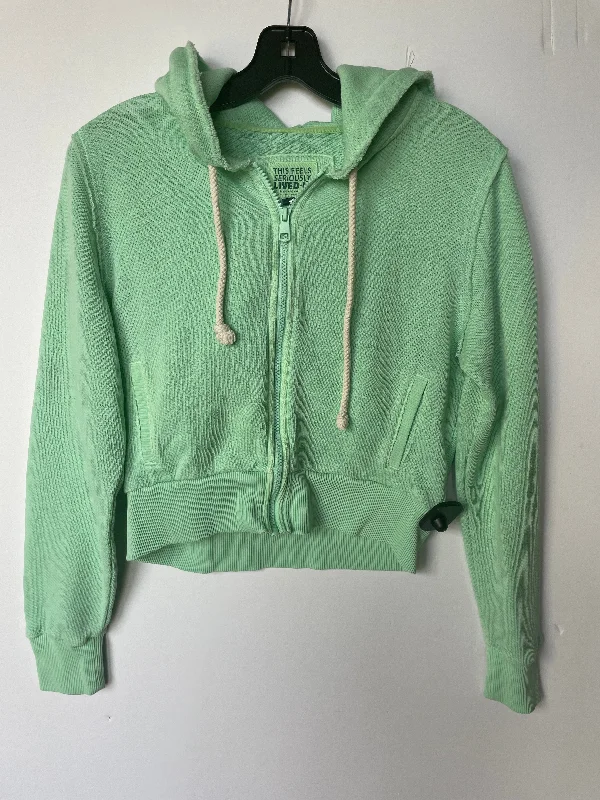 Men's Hoodies with Pass-Through PocketsSweatshirt Hoodie By American Eagle In Green, Size: M Men's Hoodies with Pass-Through PocketsSweatshirt Hoodie By American Eagle In Green, Size: M