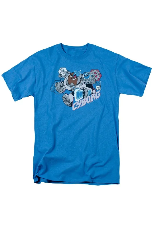Men's Shirts with French CuffsTeen Titans Go Cyborg Short Sleeve Adult Tee / T-Shirt Men's Shirts with French CuffsTeen Titans Go Cyborg Short Sleeve Adult Tee / T-Shirt