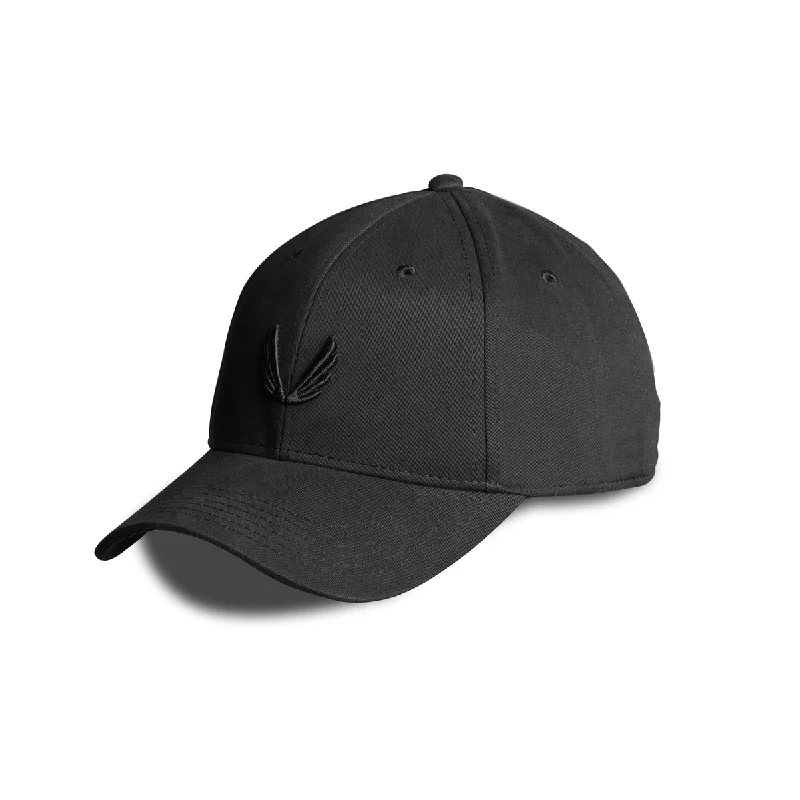 Customized Baseball CapsSport Cap Wings Embroidered Logo - Black/Black