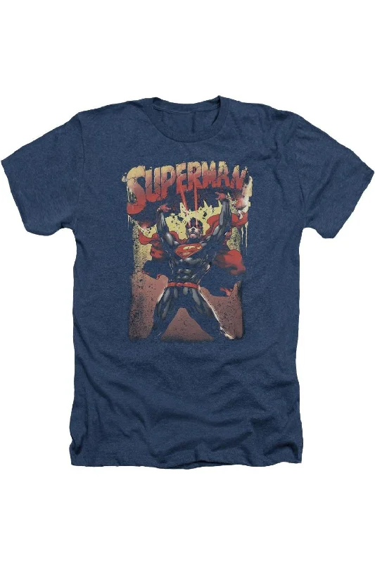 Men's Shirts with High NecksSuperman Lift Up Adult Heather Tee / T-Shirt