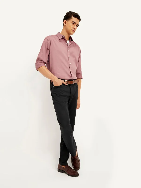 Men's Pattern-Play Shirts for a Fun TwistMen's Solid Slim Fit Shirt