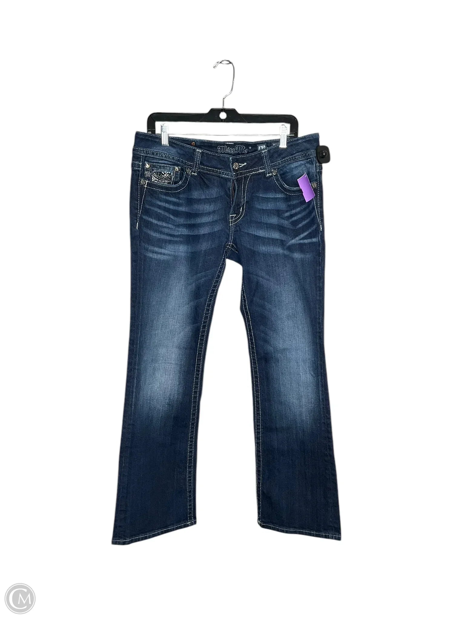 Cool Men's JeansJeans Wide Leg By Miss Me In Blue Denim, Size: 14