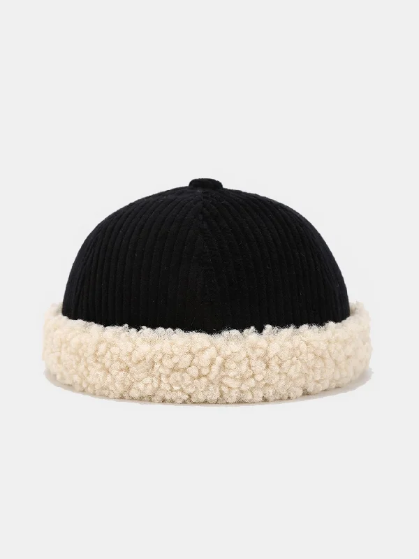 Fashionable Fedora HatsRetro Hip Hop Plush Brimless Hat
