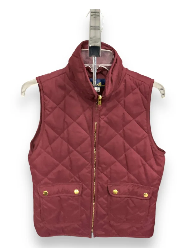 Men's Coats for Snowy WeatherVest Puffer & Quilted By Blue Rain In Maroon, Size: S