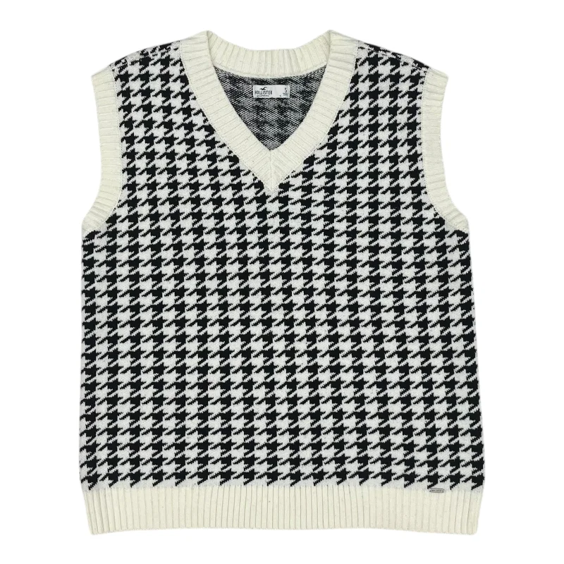 Men's Coats for All SeasonsVest Sweater By Hollister In Black & Cream, Size:S