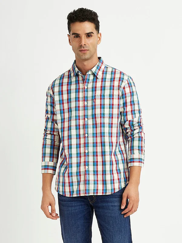 Men's Wrinkle-Free Shirts for Easy CareMen's Checkered Spread Collar Shirt