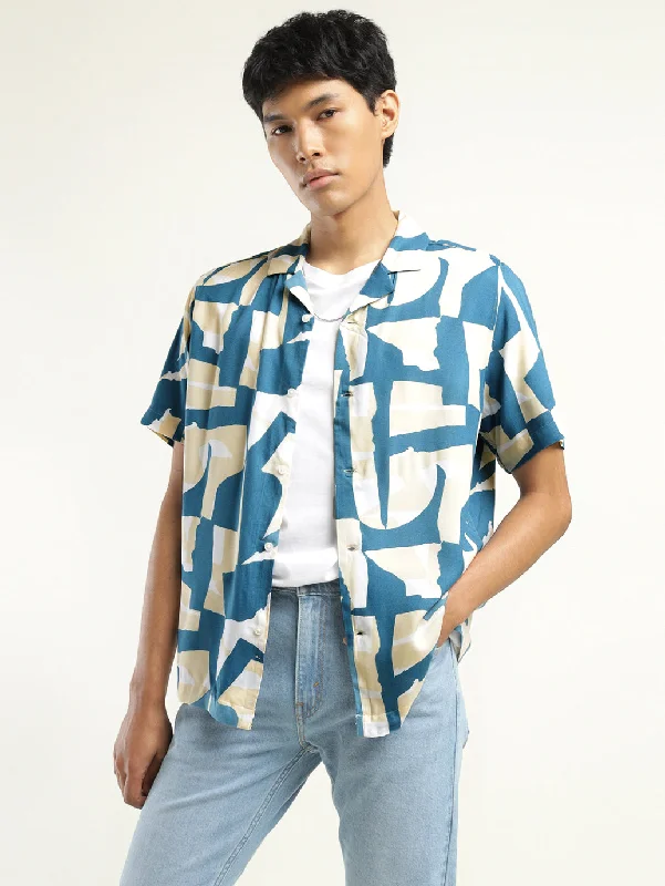 Men's Big and Tall Shirts for Added ComfortMen's Abstract Print Camp Shirt