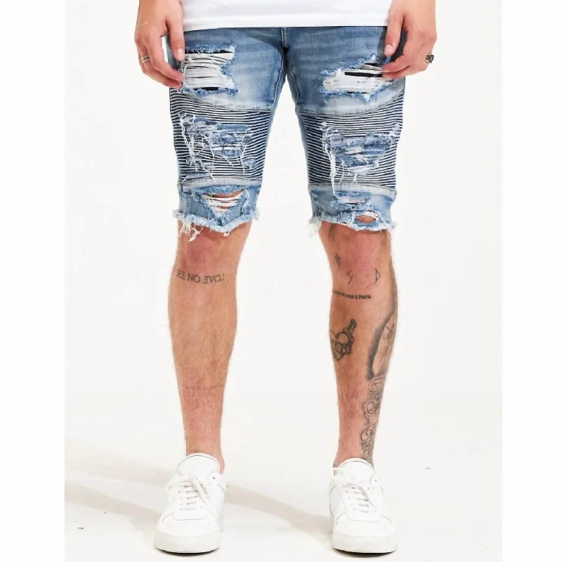 Men's Weather-Resistant Outdoor ShortsDistressed Ursus Shorts In Stonewash