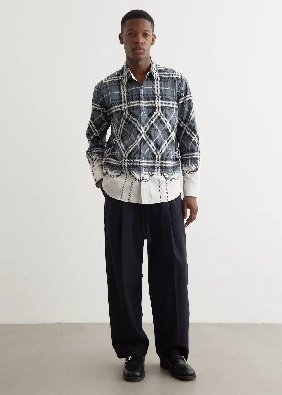 Men's Shirts with Contrast StitchingPlaid Fade Shirt