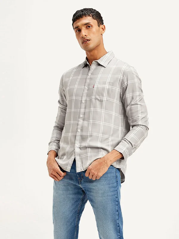 Men's Collared Shirts for Formal OccasionsMen's Checkered Slim Fit Shirt