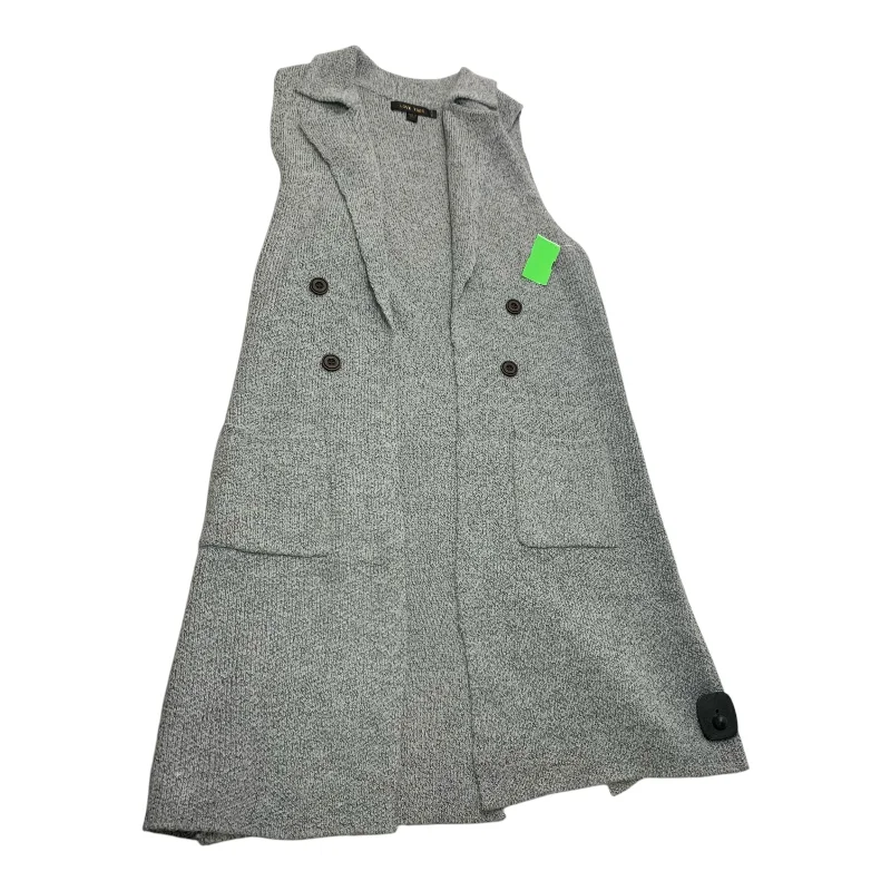 Cool Men's Pea CoatsVest Sweater By Love Tree In Grey, Size: M