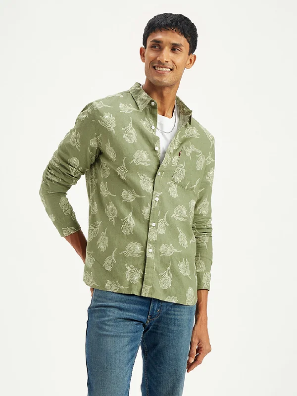 Men's Logo T-Shirts for Brand RepresentationMen's Floral Print Slim Fit Shirt