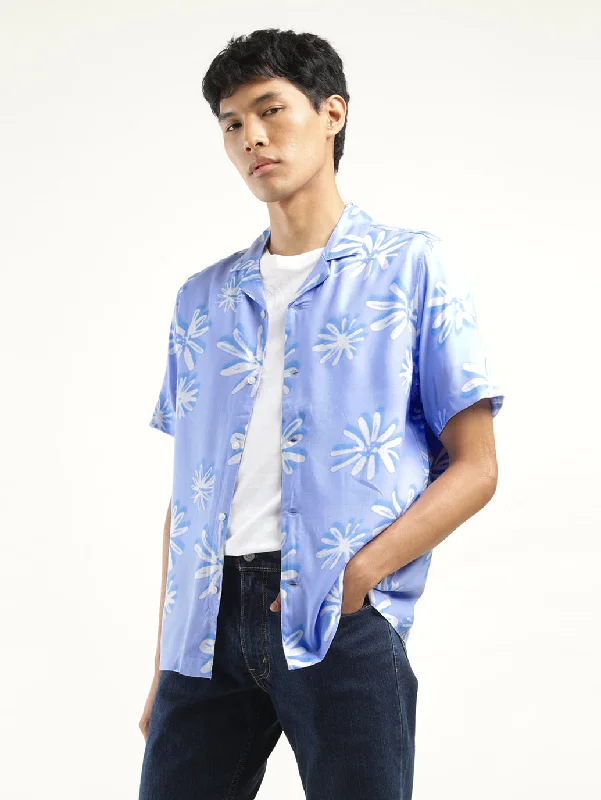 Men's Patterned Casual Shirts for Relaxed StylingMen's Floral Print Camp Shirt