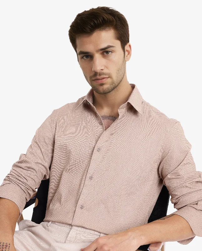 Men's Smart Casual Shirts for Business Casual SettingsRare Rabbit Men's Auxon Khaki Polyester Cotton Fabric Blend Full Sleeve Regular Fit Solid Textured Shirt Men's Smart Casual Shirts for Business Casual SettingsRare Rabbit Men's Auxon Khaki Polyester Cotton Fabric Blend Full Sleeve Regular Fit Solid Textured Shirt