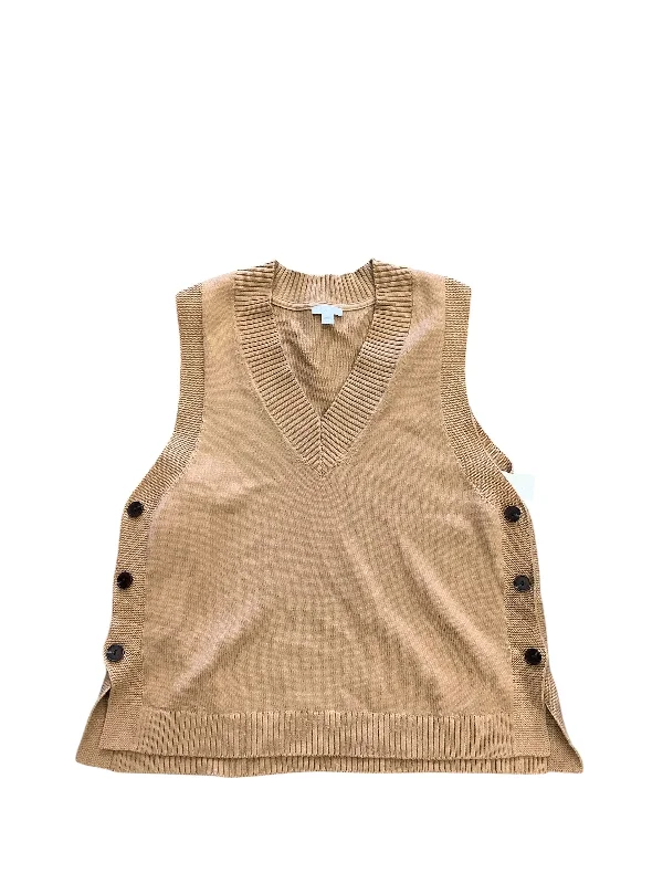 Men's Coats with ButtonsVest Sweater By J. Jill In Tan, Size: S