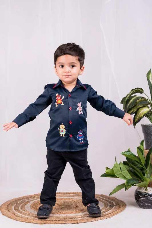 Comfortable Men's Flannel ShirtsPre-Order: Robot Rumble Shirt
