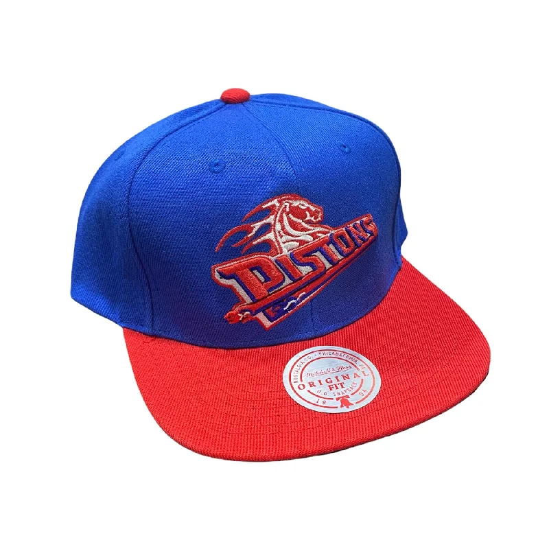 Retro Fedora CapsMitchell & Ness Nba Detroit Pistons Reload 2.0 Snapback (Blue/Red)