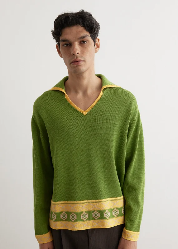 Men's Shirts with Contrast StitchingWellfleet Jacquard Polo