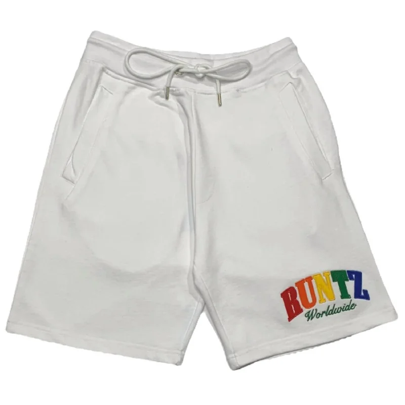 Machine-Washable Men's ShortsMen's Rainbow Runtz Knit Shorts In White