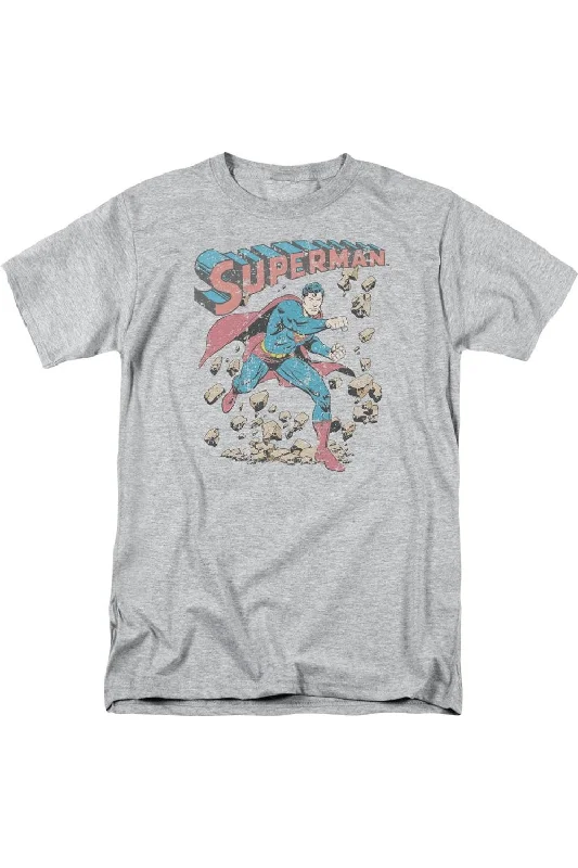 Men's Shirts with Graphic PrintsSuperman Mad At Rocks Short Sleeve Adult Tee / T-Shirt Men's Shirts with Graphic PrintsSuperman Mad At Rocks Short Sleeve Adult Tee / T-Shirt