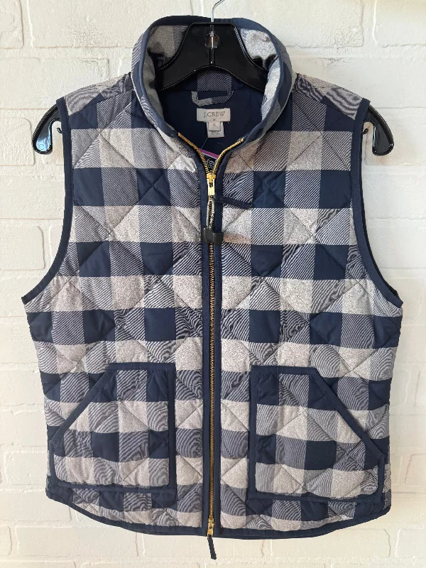 Men's Coats with Flannel LiningVest Puffer & Quilted By J. Crew In Blue & Cream, Size: S Men's Coats with Flannel LiningVest Puffer & Quilted By J. Crew In Blue & Cream, Size: S