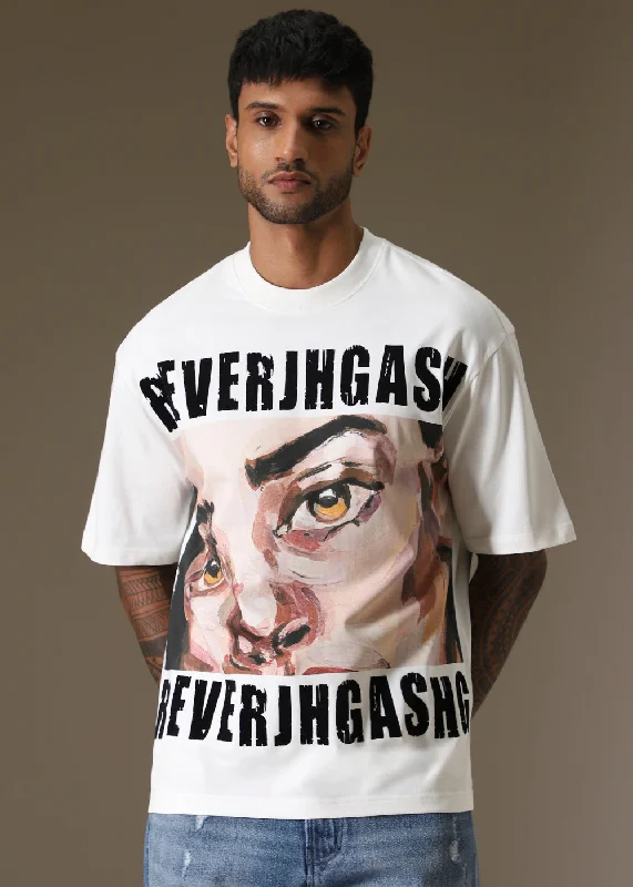 Men's Shirts for Outdoor ActivitiesVisual Grin White Oversized T-shirt