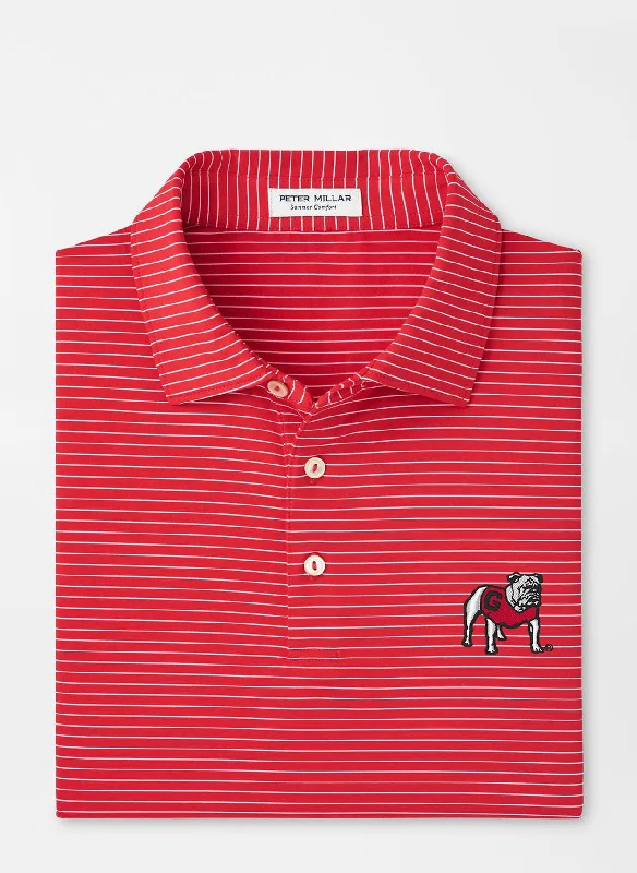 Men's Shirts with Mandarin CollarsPeter Millar Georgia Standing Bulldog Hemlock Performance Jersey Polo