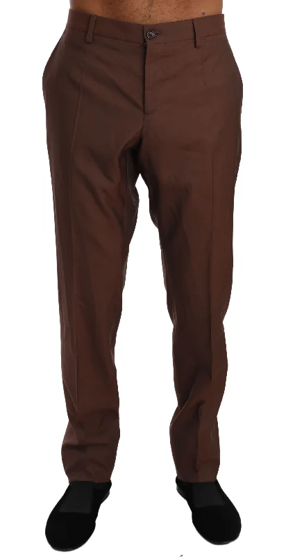 Jeans for Men with Skinny LegsDolce & Gabbana Elegant  Wool-Silk Formal Men's Pants