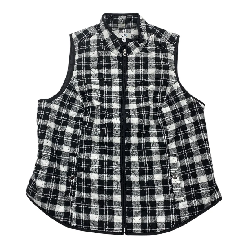 Classic Men's Trench CoatsVest Puffer & Quilted By Croft And Barrow In Black & White, Size: 1x Classic Men's Trench CoatsVest Puffer & Quilted By Croft And Barrow In Black & White, Size: 1x