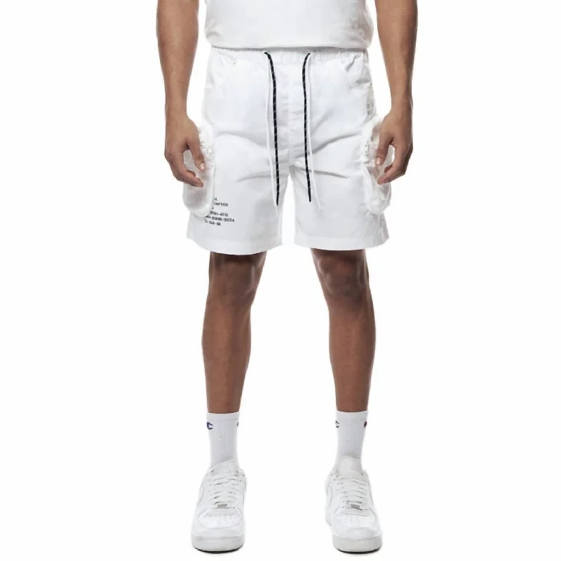 Men's Cool Linen Summer ShortsMen's Printed Nylon Utility Short In White