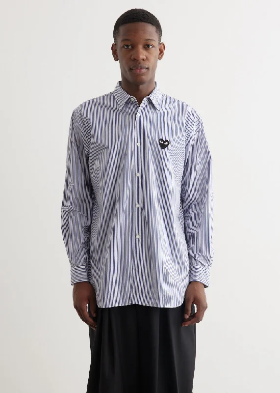 Elegant Men's Dress ShirtsBlack Emblem Long Sleeve Shirt