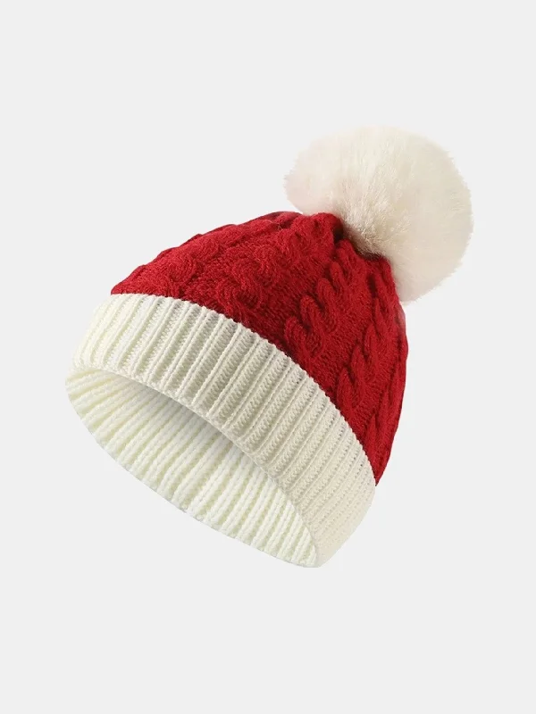 Affordable Winter BeaniesJacquard Knit Beanie Hat With Pom Pom
