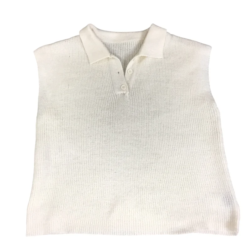 Men's Coats with Hand WarmersVest Sweater By Shein In Cream, Size: 1x