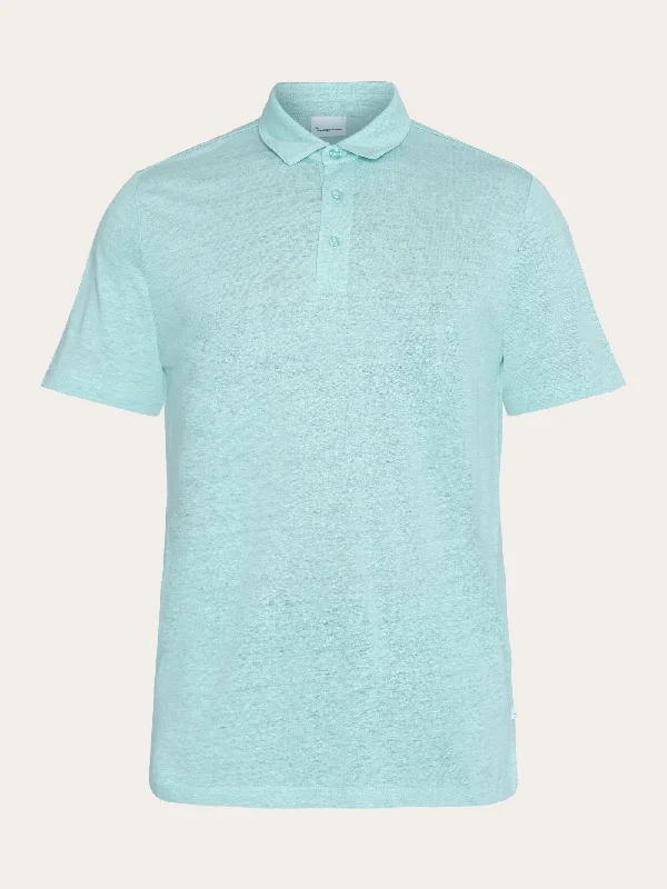Men's Unique and Designer TopsLinen polo - Aqua-Esque