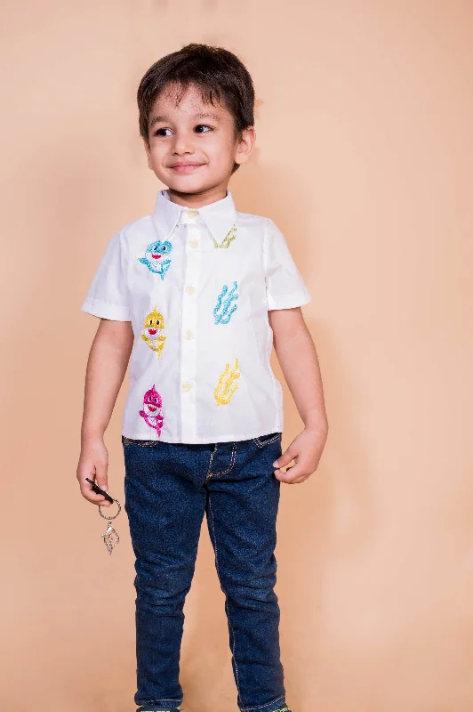 Men's Long-Sleeve Shirts for Year-Round WearPre-Order: Baby Shark Embroidered Shirt Men's Long-Sleeve Shirts for Year-Round WearPre-Order: Baby Shark Embroidered Shirt