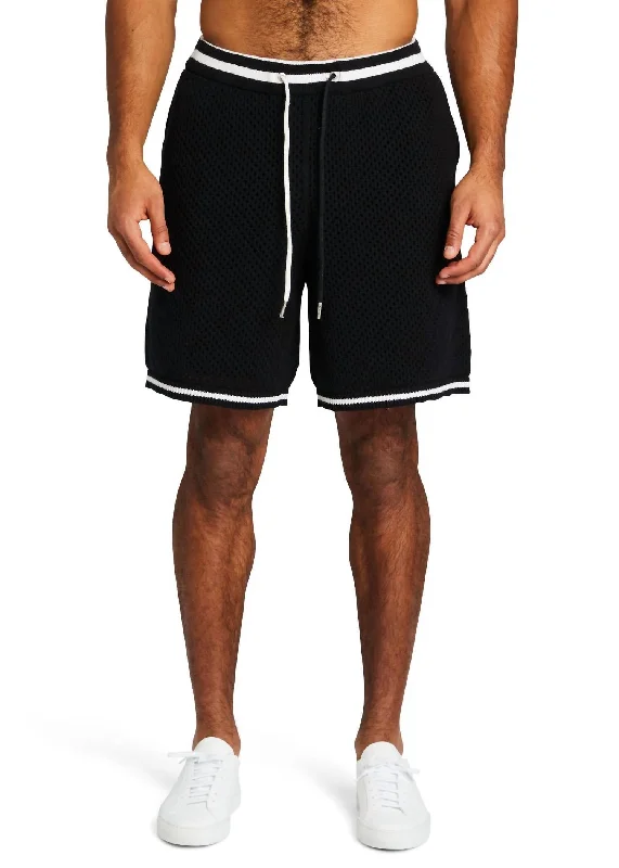 Office-Appropriate Men's Dress and Chino ShortsLogan Crochet Short In Black/white