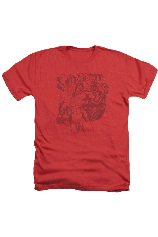 Men's Shirts with Moisture-Wicking FabricSuperman Code Red Adult Heather Tee / T-Shirt Men's Shirts with Moisture-Wicking FabricSuperman Code Red Adult Heather Tee / T-Shirt