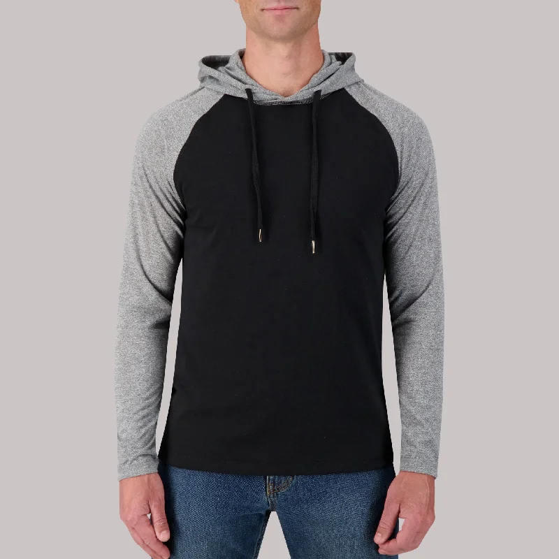 Men's Shirts with Contrast StitchingRecycled Two-Tone Hoodie in Gray