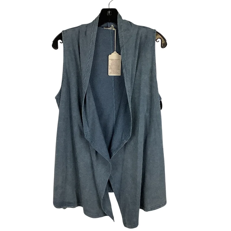 Men's Coats with Belted WaistsVest Other By Hem & Thread In Blue, Size: M