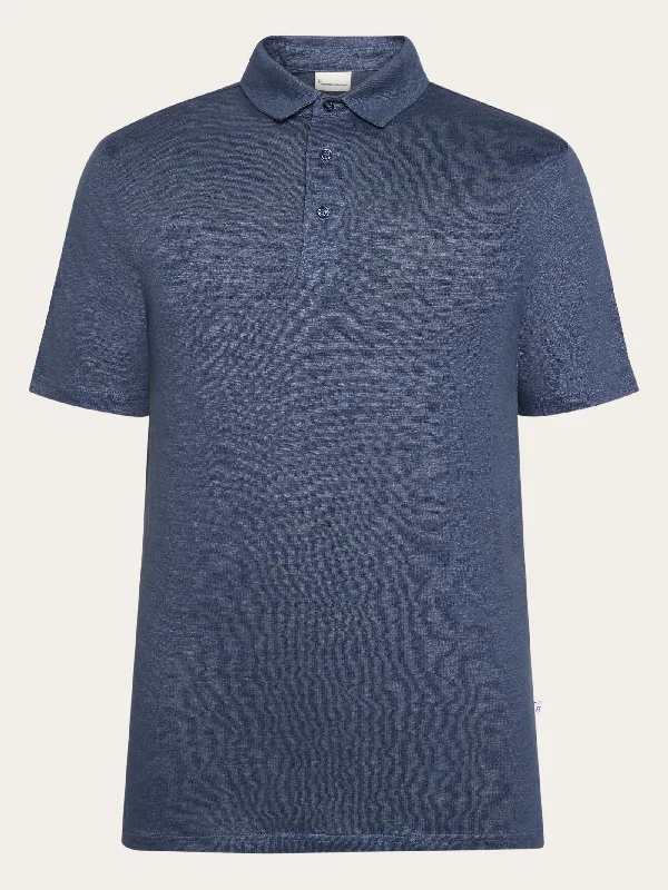 Solid-Colored Men's ShirtsLinen polo - Vintage Indigo