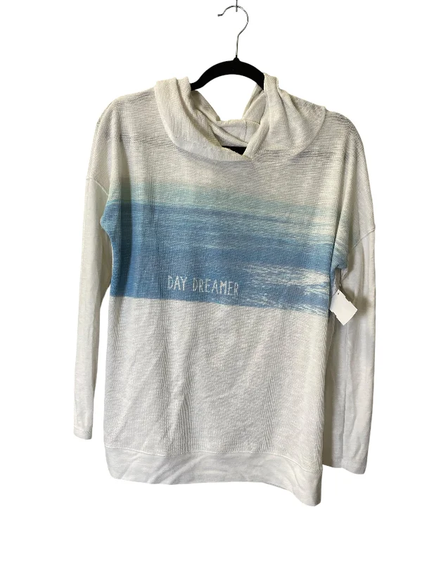 Men's Hoodies with Screen-Printed GraphicsSweatshirt Hoodie By Sonoma In Blue & White, Size: M
