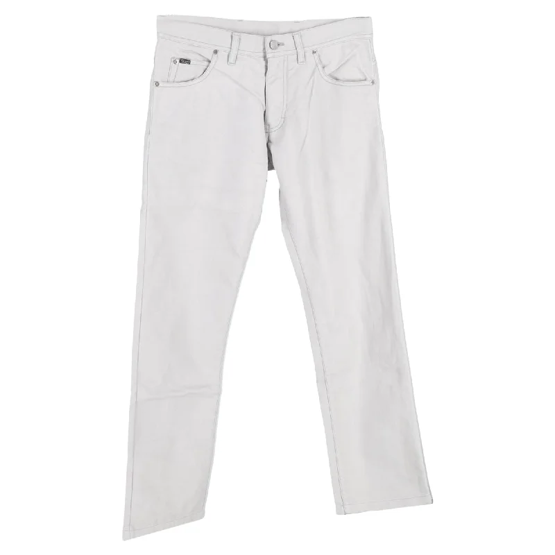 Men's Jeans for SportsTom Ford Mid-Waist Straight-Leg Jeans in White Cotton Denim