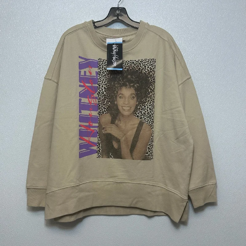 Men's Hoodies with Hidden PocketsWhitney Houston Sweatshirt Crewneck By Cmf In Tan, Size: L Men's Hoodies with Hidden PocketsWhitney Houston Sweatshirt Crewneck By Cmf In Tan, Size: L