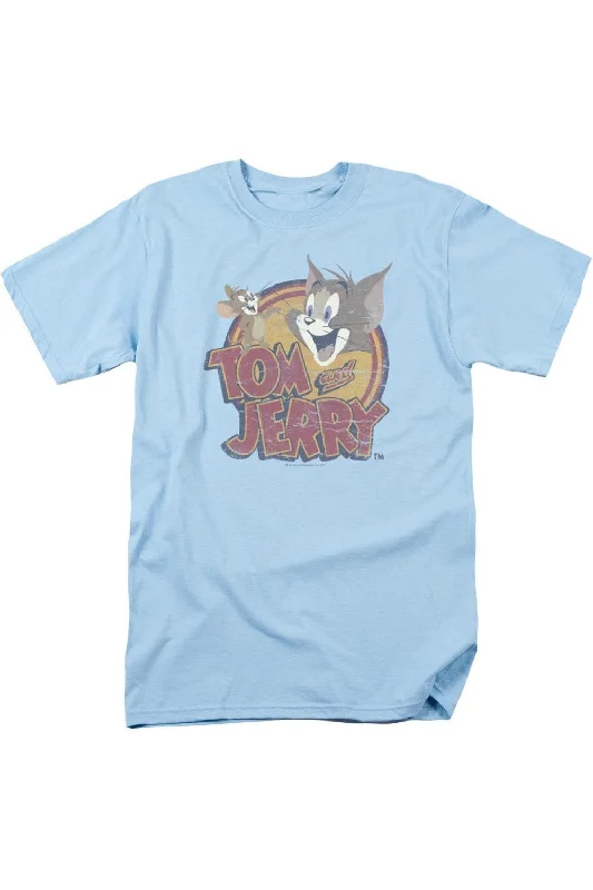 Men's Shirts with Mandarin CollarsTom And Jerry Water Damaged Short Sleeve Adult Tee / T-Shirt Men's Shirts with Mandarin CollarsTom And Jerry Water Damaged Short Sleeve Adult Tee / T-Shirt