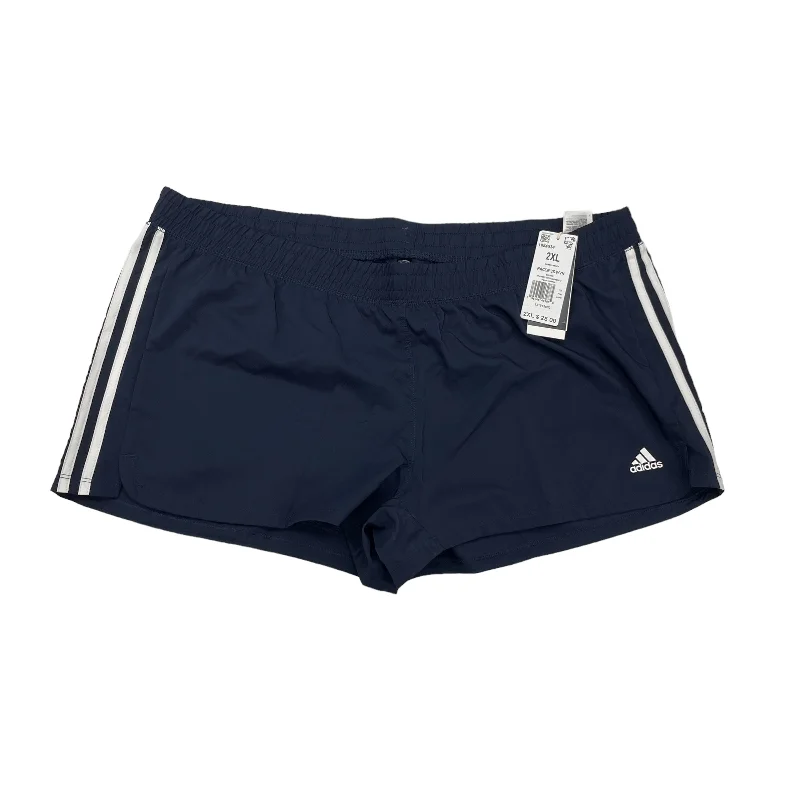 Robust Men's Denim ShortsNAVY ATHLETIC SHORTS by ADIDAS Size:2X