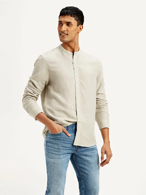 Men's Dressy Casual Shirts for Smart-Casual EventsMen's Solid Slim Fit Linen Shirt Men's Dressy Casual Shirts for Smart-Casual EventsMen's Solid Slim Fit Linen Shirt
