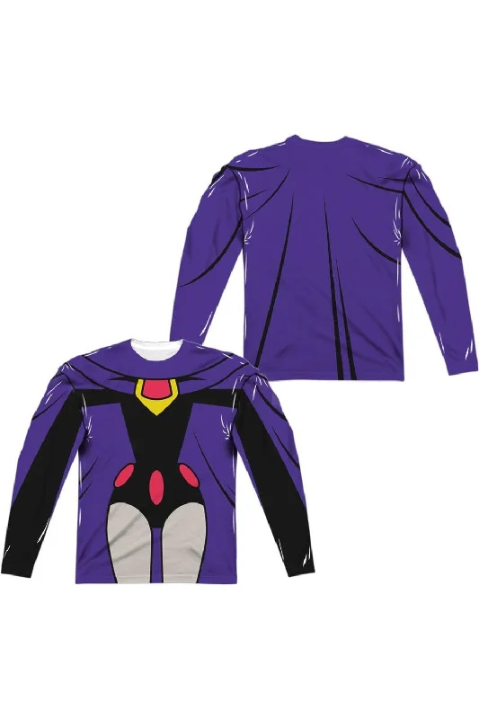 Men's Tailored Shirts for a Professional AppearanceTeen Titans Go Raven Uniform (Front/Back Print) Long Sleeve Adult Poly Crew Tee / T-Shirt Men's Tailored Shirts for a Professional AppearanceTeen Titans Go Raven Uniform (Front/Back Print) Long Sleeve Adult Poly Crew Tee / T-Shirt