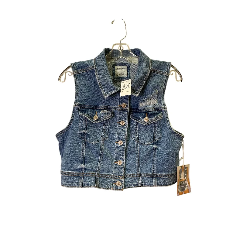 Men's Coats for All SeasonsVest Other By WaxJean In Blue Denim, Size:L