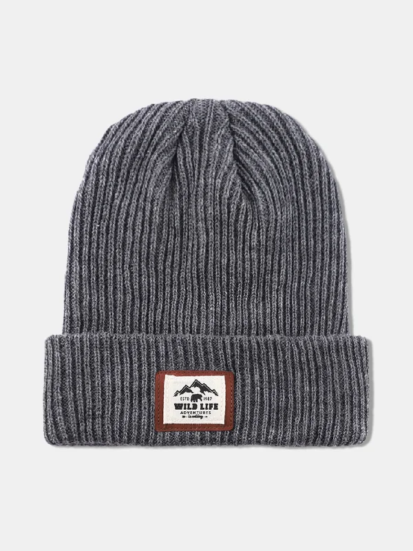 Embroidered Baseball CapsPeak Pattern Patch Soft Decorative Knitted Hat