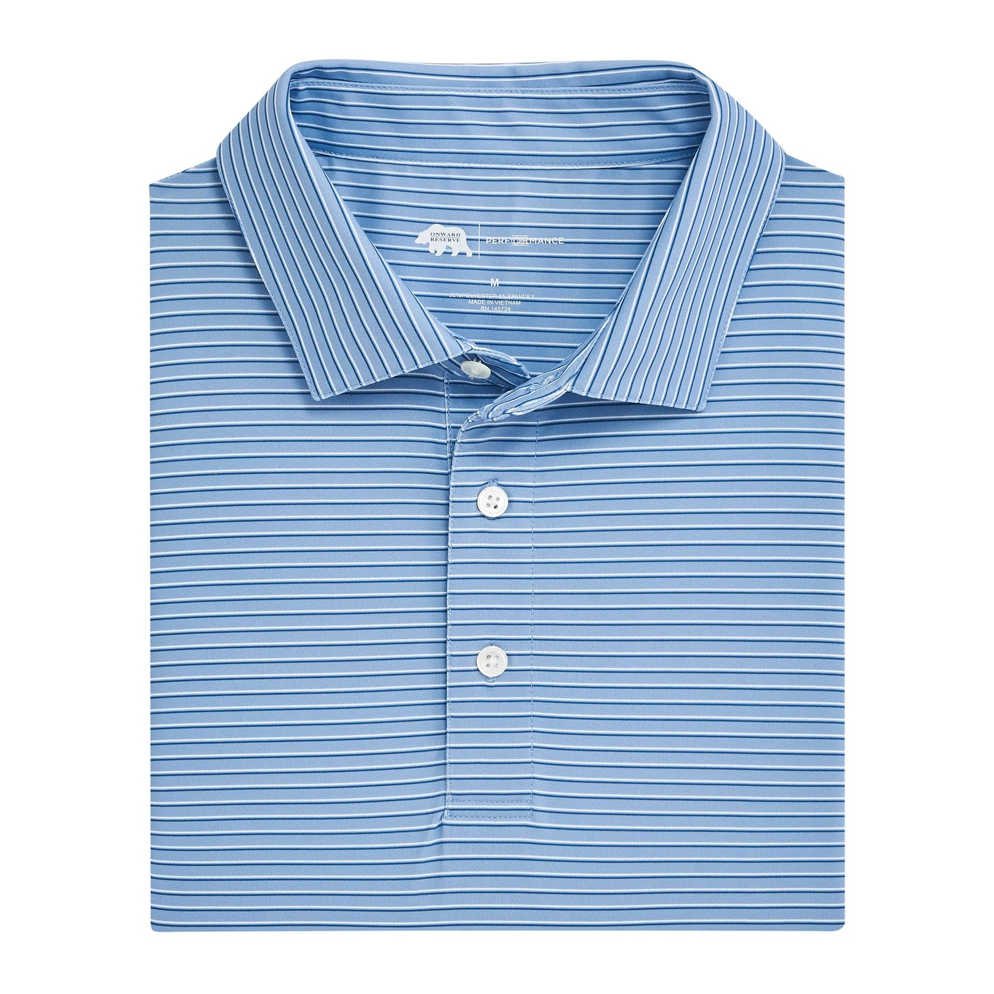 Men's Shirts with Hidden ButtonsOnward Reserve Scout Stripe Performance Polo